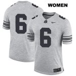 Women's NCAA Ohio State Buckeyes Taron Vincent #6 College Stitched No Name Authentic Nike Gray Football Jersey ZK20I88MB